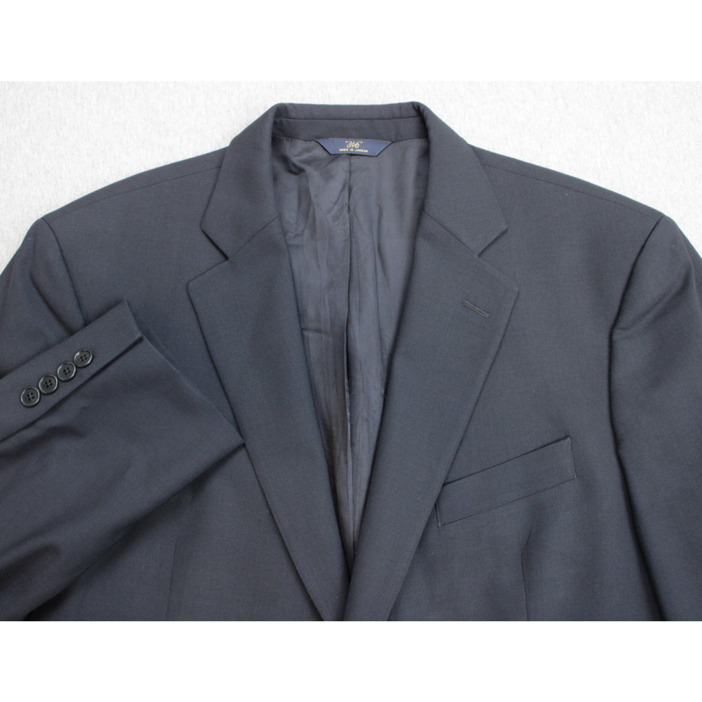 Brooks Brothers Blazer Mens 44L Navy Blue 346 Wool Blend Stretch 2 Buttons